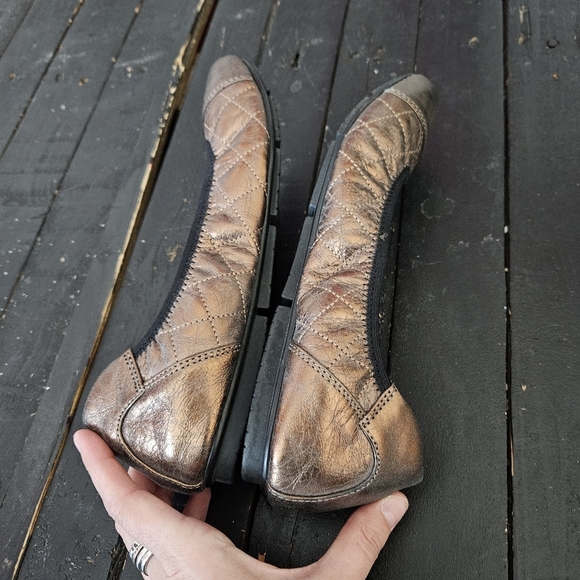 Vionic Women's 8 Ava Metallic Brown Quilted Ballet Flats Shoes Comfort Comfy - Picture 6 of 8